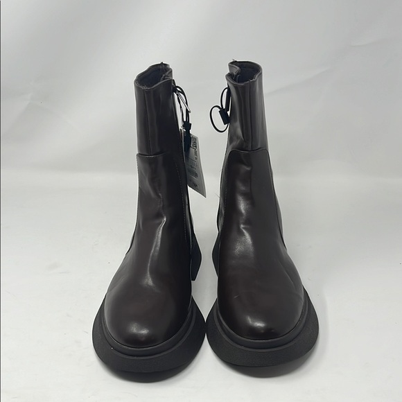 ZARA Chic brown Ankle Boots SZ 8 - Picture 1 of 8